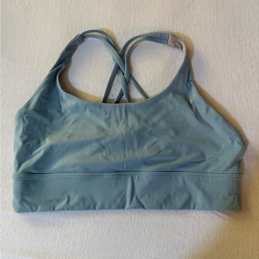 Baby Blue Crisscross Back Sports Bra - Women